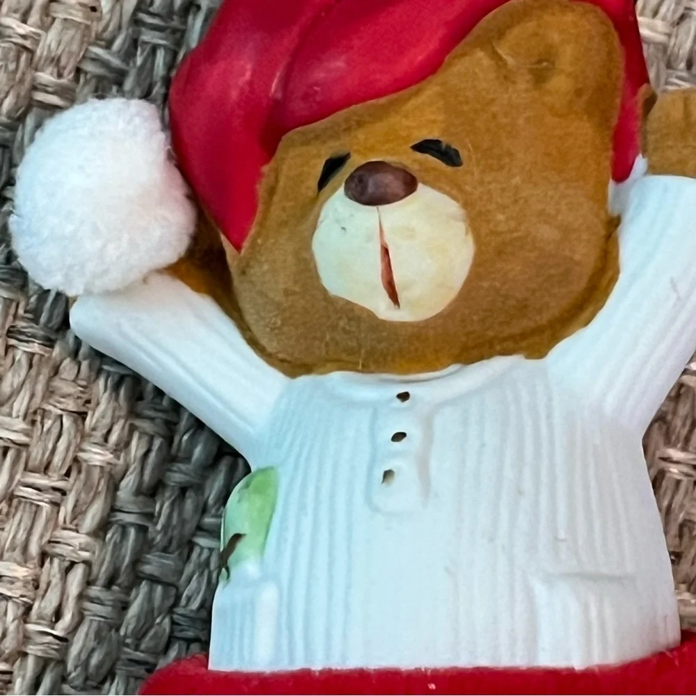Jasco Soft ‘N Snoozy Chimers Sleepy Bear Bisque Porcelain Bell Ornament